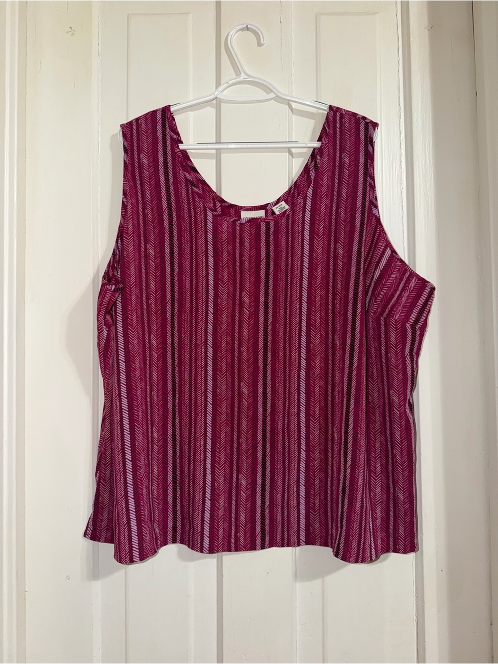 Women's plus size 24 24/26W size 4X Covington Striped Sleeveless Tank top shirt